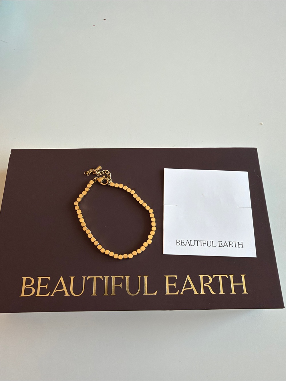 Beautiful Earth 18k Gold Cube Bracelet